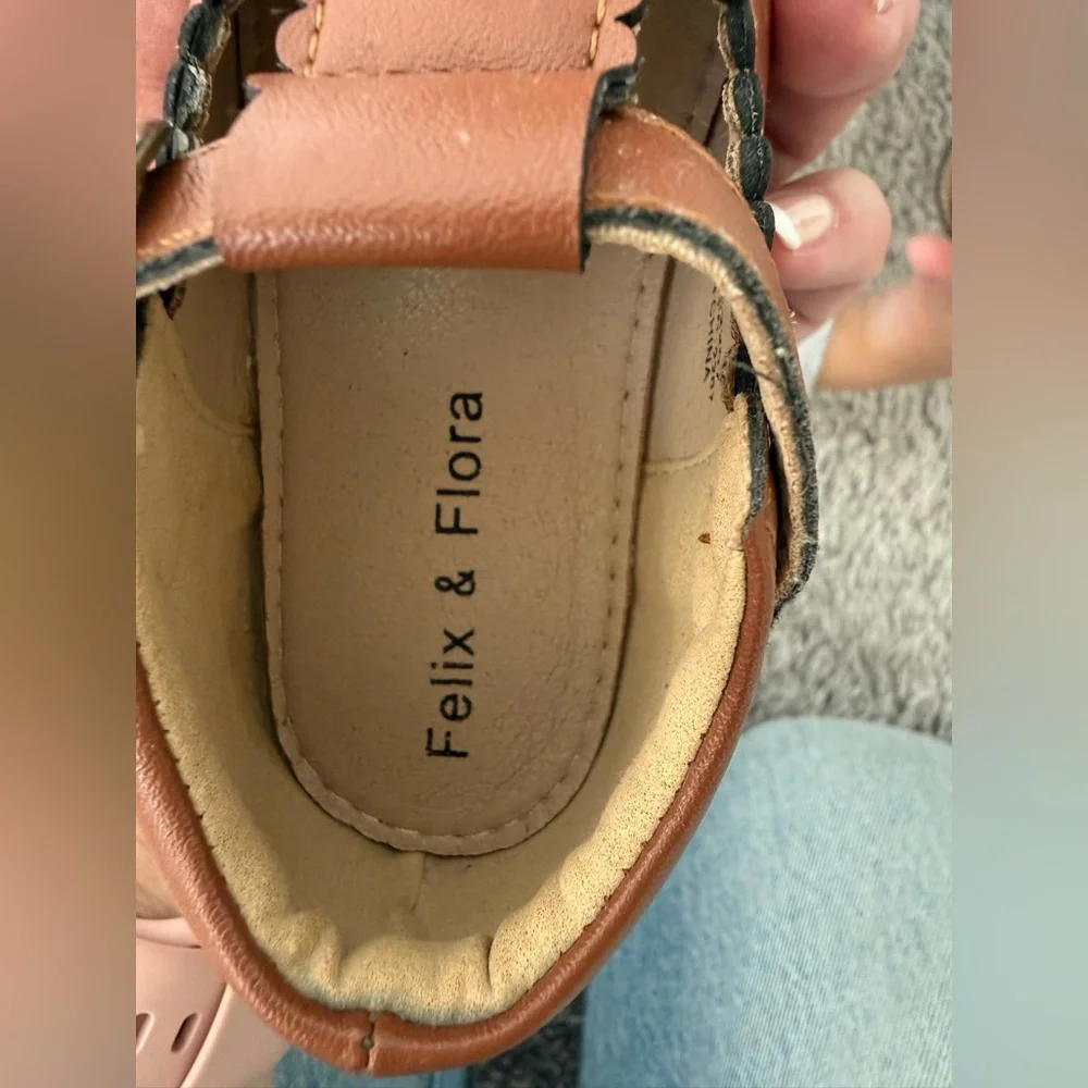 Felix and Flora Brown Mary Jane Kids Dress Shoes